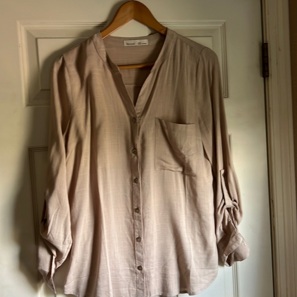 Beige button down blouse